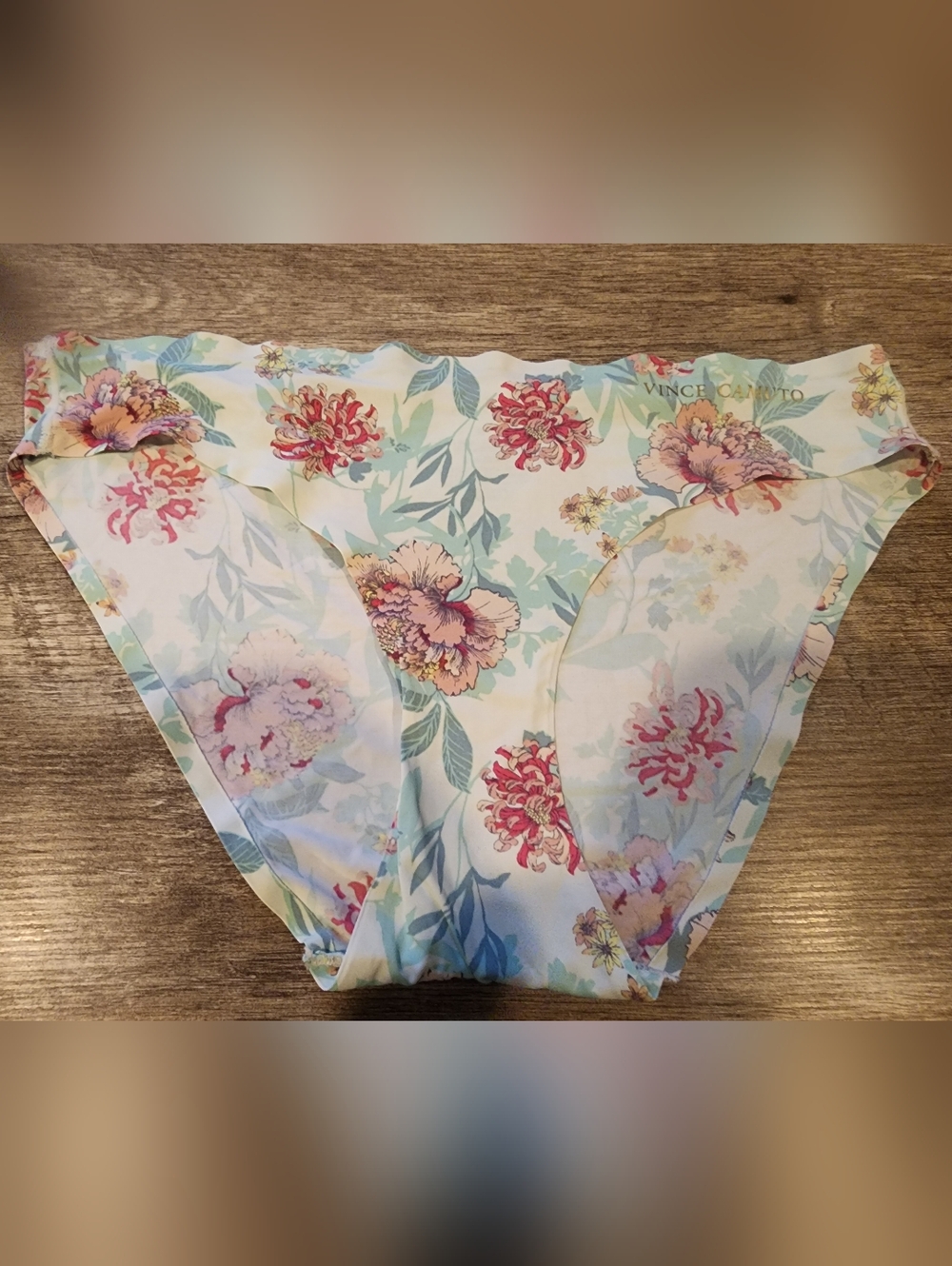 New Vince Camuto Floral Seamless Bikini Briefs in Pastel Blue and Pink